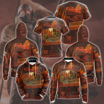 Fallout: New Vegas Vintage National Park Style Video Game All Over Printed T-shirt Tank Top Zip Hoodie Pullover Hoodie Hawaiian Shirt Beach Shorts Joggers