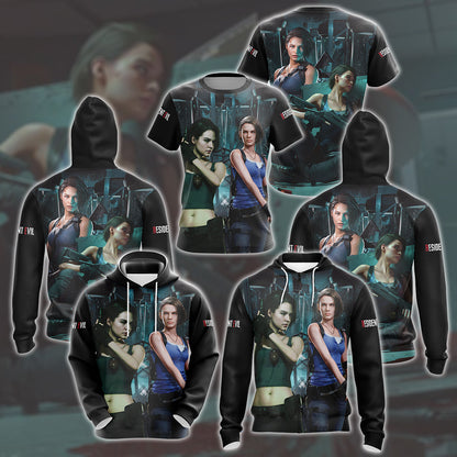 Resident Evil Jill Valentine Video Game All Over Printed T-shirt Tank Top Zip Hoodie Pullover Hoodie Hawaiian Shirt Beach Shorts Joggers
