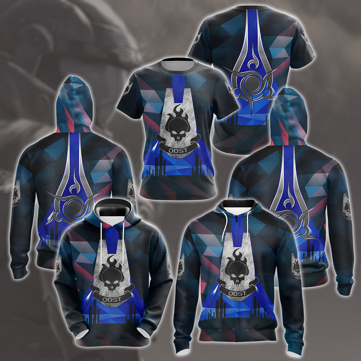 Halo ODST Video Game All Over Printed T-shirt Tank Top Zip Hoodie Pullover Hoodie Hawaiian Shirt Beach Shorts Joggers