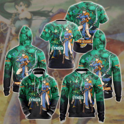 Fire Emblem Blazing Sword Lyndis Video Game All Over Printed T-shirt Tank Top Zip Hoodie Pullover Hoodie Hawaiian Shirt Beach Shorts Joggers   