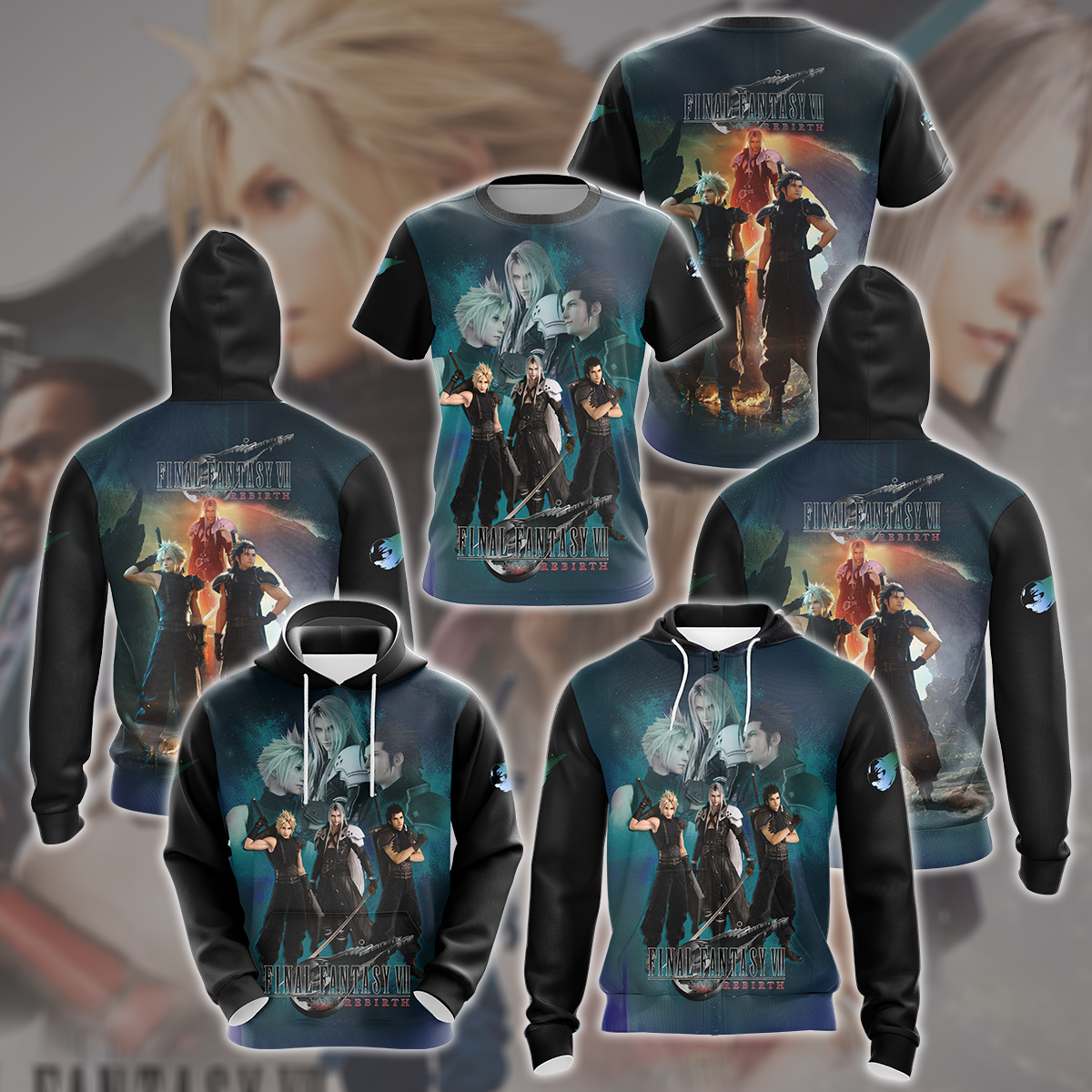 Final Fantasy 7 Rebirth Video Game All Over Printed T-shirt Tank Top Zip Hoodie Pullover Hoodie Hawaiian Shirt Beach Shorts Joggers   