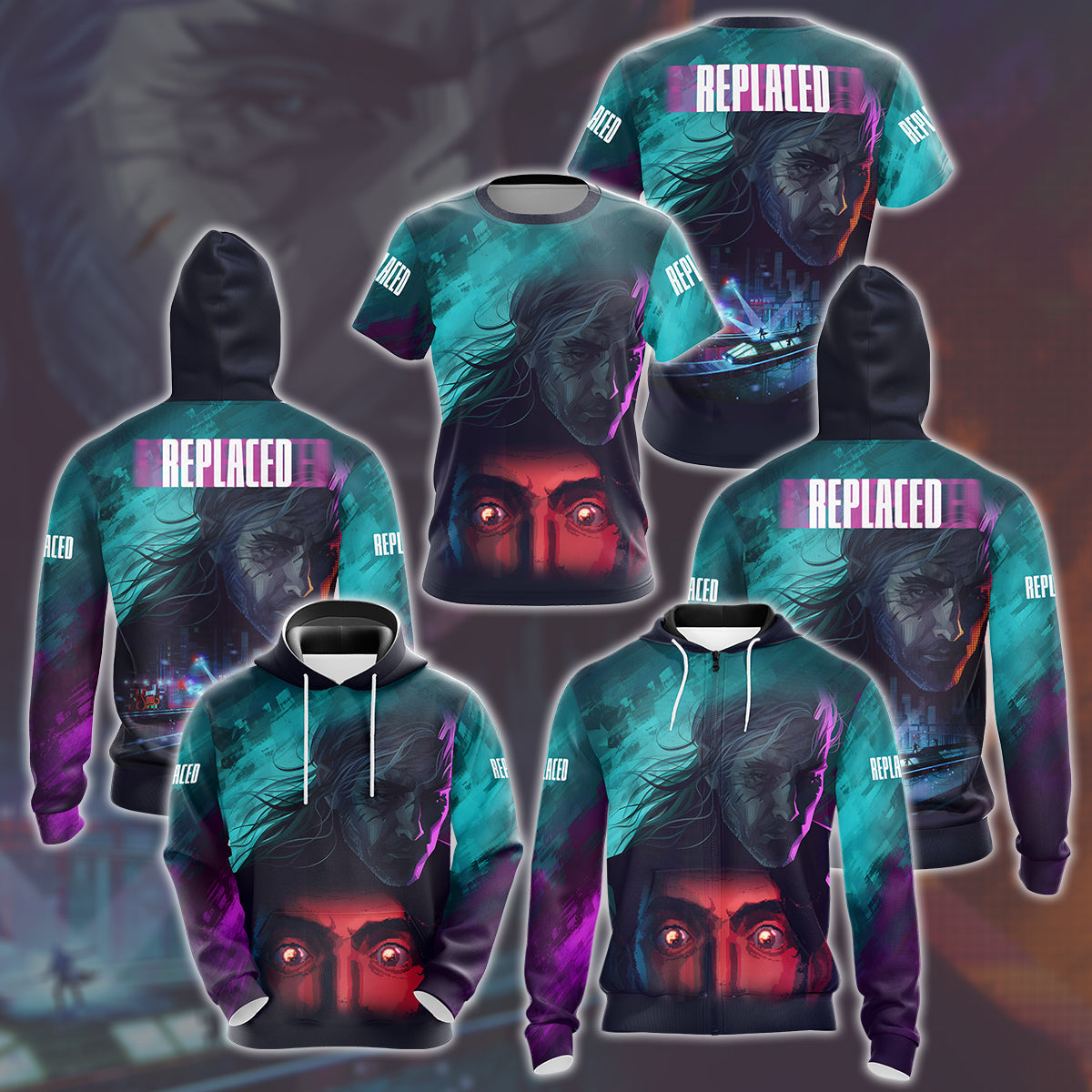REPLACED Video Game All Over Printed T-shirt Tank Top Zip Hoodie Pullover Hoodie Hawaiian Shirt Beach Shorts Joggers