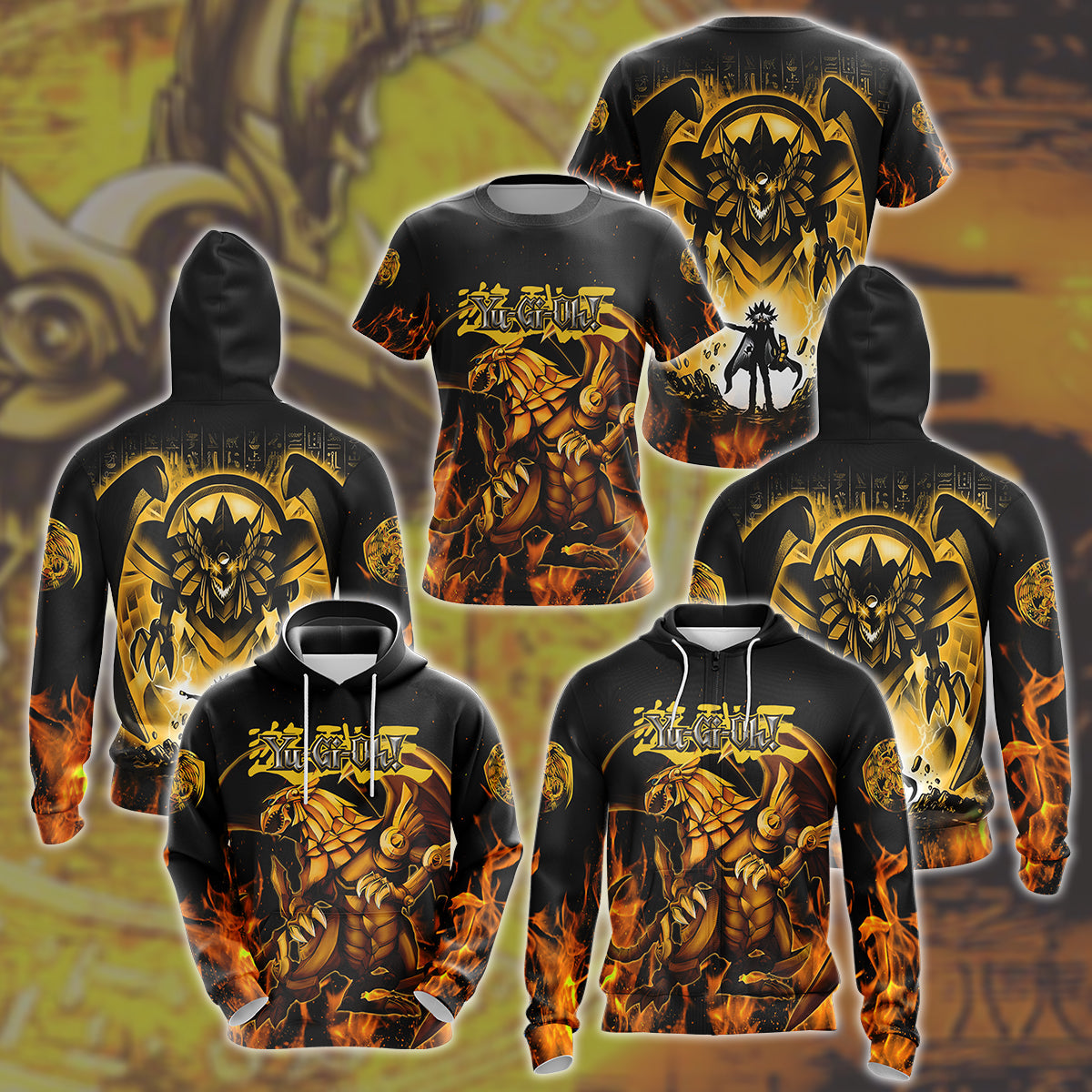 Yu-gi-oh! The Winged Dragon of Ra Video Game All Over Printed T-shirt Tank Top Zip Hoodie Pullover Hoodie Hawaiian Shirt Beach Shorts Joggers