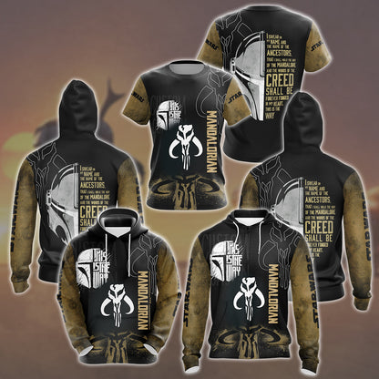 Star Wars The Mandalorian Creed Video Game All Over Printed T-shirt Tank Top Zip Hoodie Pullover Hoodie Hawaiian Shirt Beach Shorts Joggers