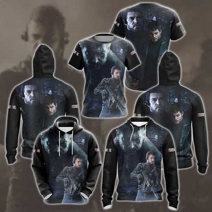Resident Evil Chris Redfield Video Game All Over Printed T-shirt Tank Top Zip Hoodie Pullover Hoodie Hawaiian Shirt Beach Shorts Joggers