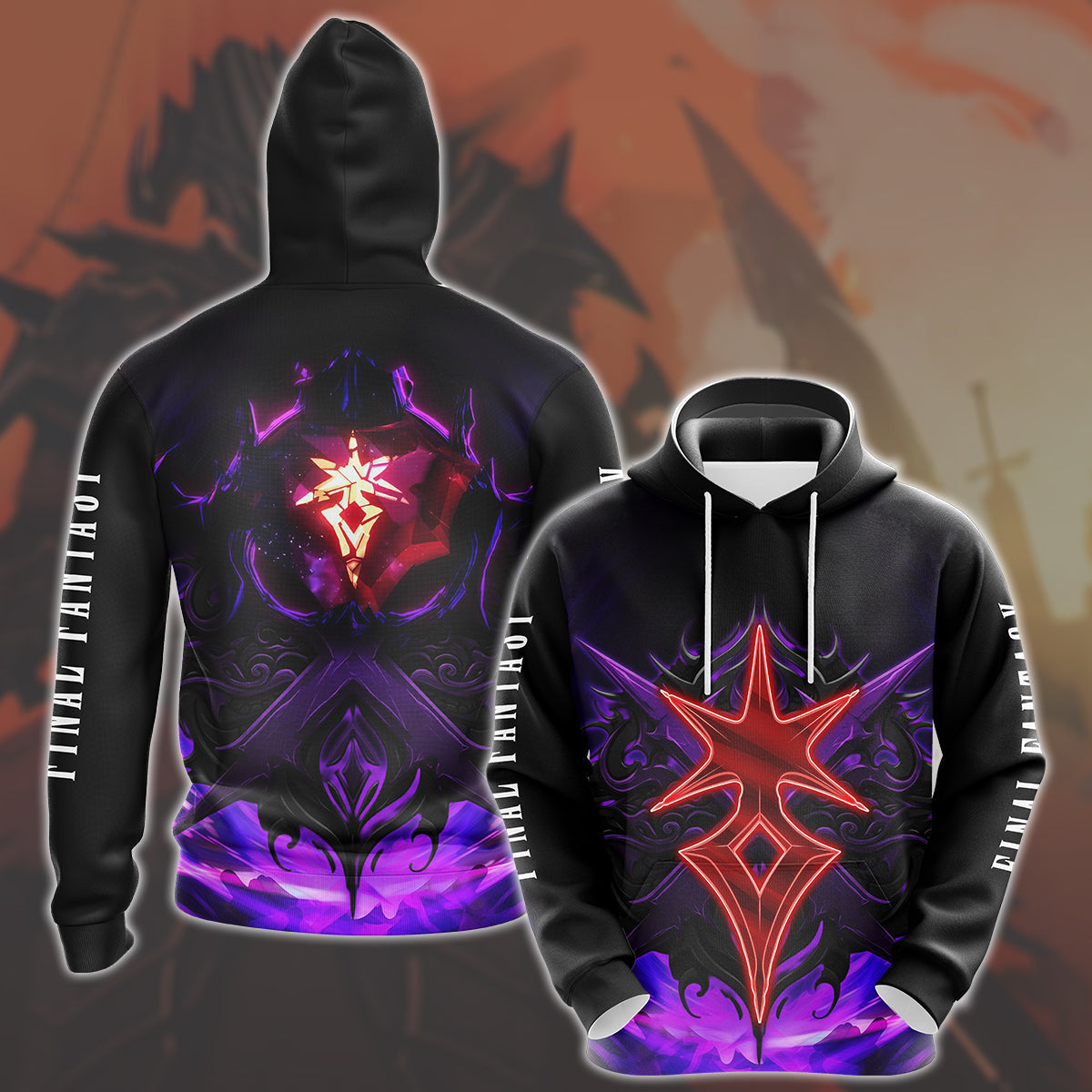 Final Fantasy Dark Knight Video Game All Over Printed T-shirt Tank Top Zip Hoodie Pullover Hoodie Hawaiian Shirt Beach Shorts Joggers Hoodie S