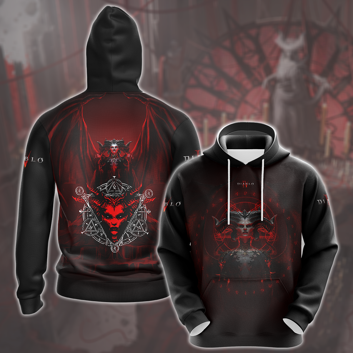 Diablo IV Video Game All Over Printed T-shirt Tank Top Zip Hoodie Pullover Hoodie Hawaiian Shirt Beach Shorts Joggers Hoodie S 
