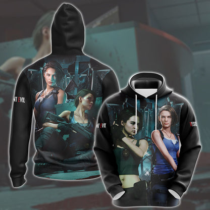 Resident Evil Jill Valentine Video Game All Over Printed T-shirt Tank Top Zip Hoodie Pullover Hoodie Hawaiian Shirt Beach Shorts Joggers Hoodie