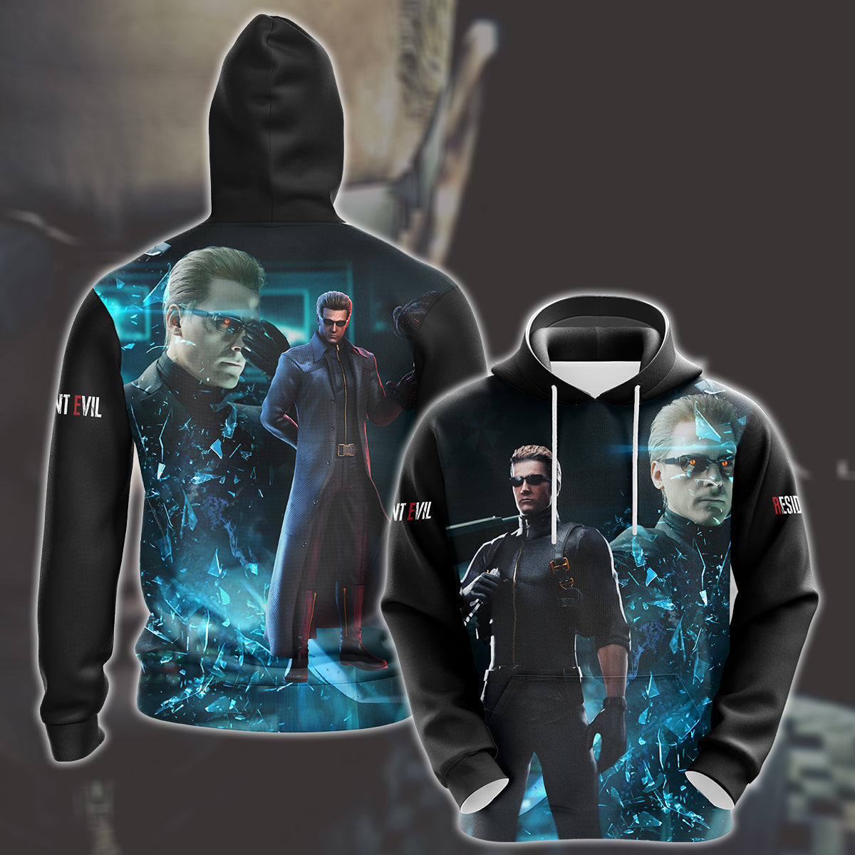 Resident Evil Albert Wesker Video Game All Over Printed T-shirt Tank Top Zip Hoodie Pullover Hoodie Hawaiian Shirt Beach Shorts Joggers Hoodie