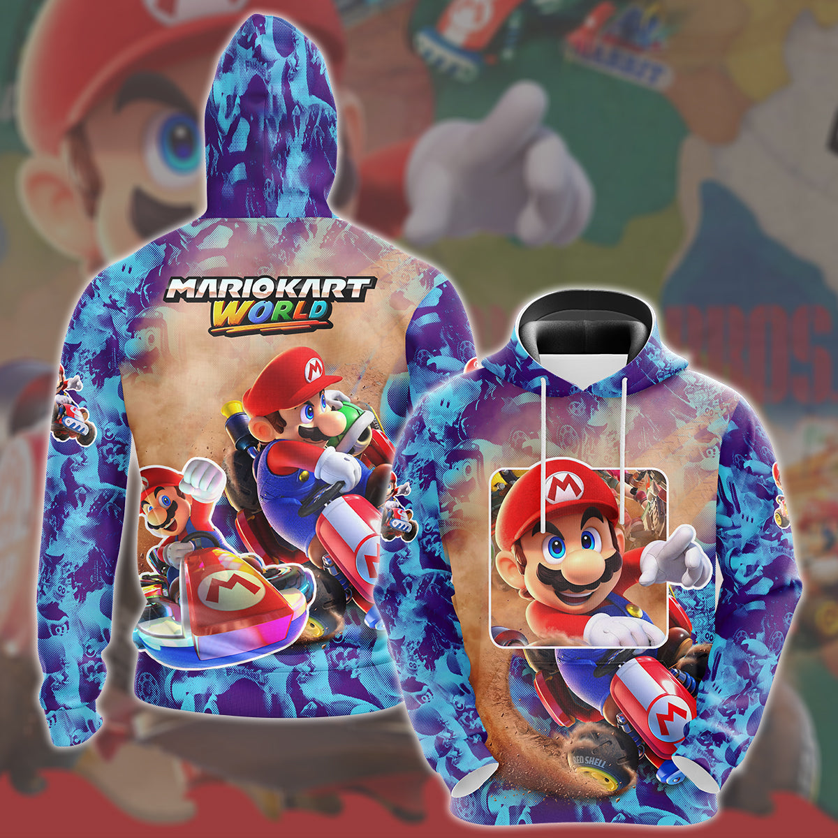 Mario Kart World Video Game All Over Printed T-shirt Tank Top Zip Hoodie Pullover Hoodie Hawaiian Shirt Beach Shorts Joggers Hoodie S