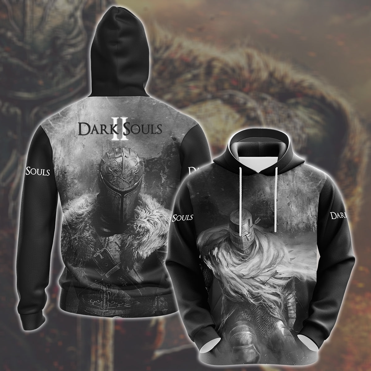Dark Souls 2 Video Game All Over Printed T-shirt Tank Top Zip Hoodie Pullover Hoodie Hawaiian Shirt Beach Shorts Joggers Hoodie S