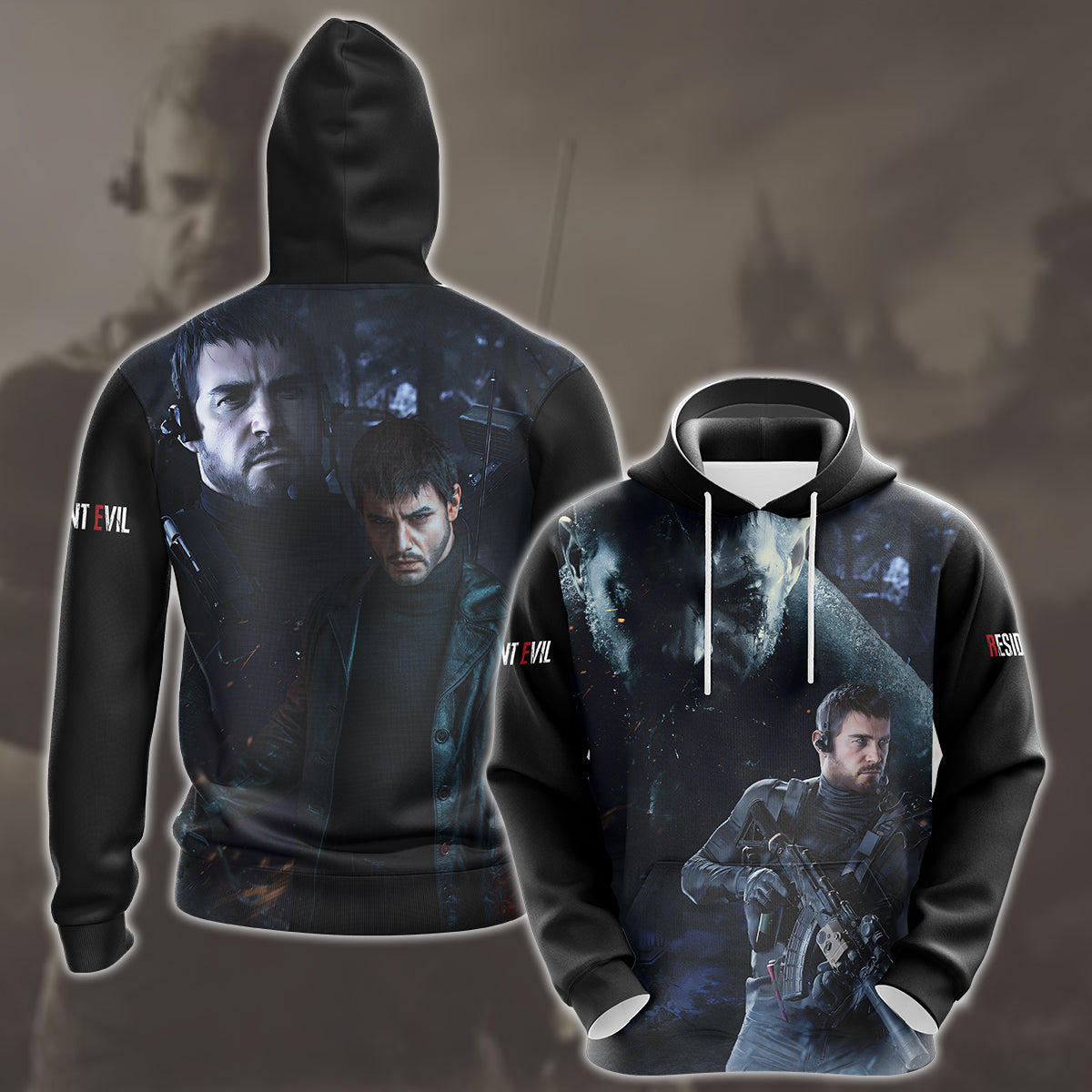 Resident Evil Chris Redfield Video Game All Over Printed T-shirt Tank Top Zip Hoodie Pullover Hoodie Hawaiian Shirt Beach Shorts Joggers Hoodie