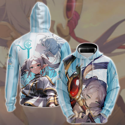 Frieren Anime Manga All Over Printed T-shirt Tank Top Zip Hoodie Pullover Hoodie Hawaiian Shirt Beach Shorts Joggers Hoodie