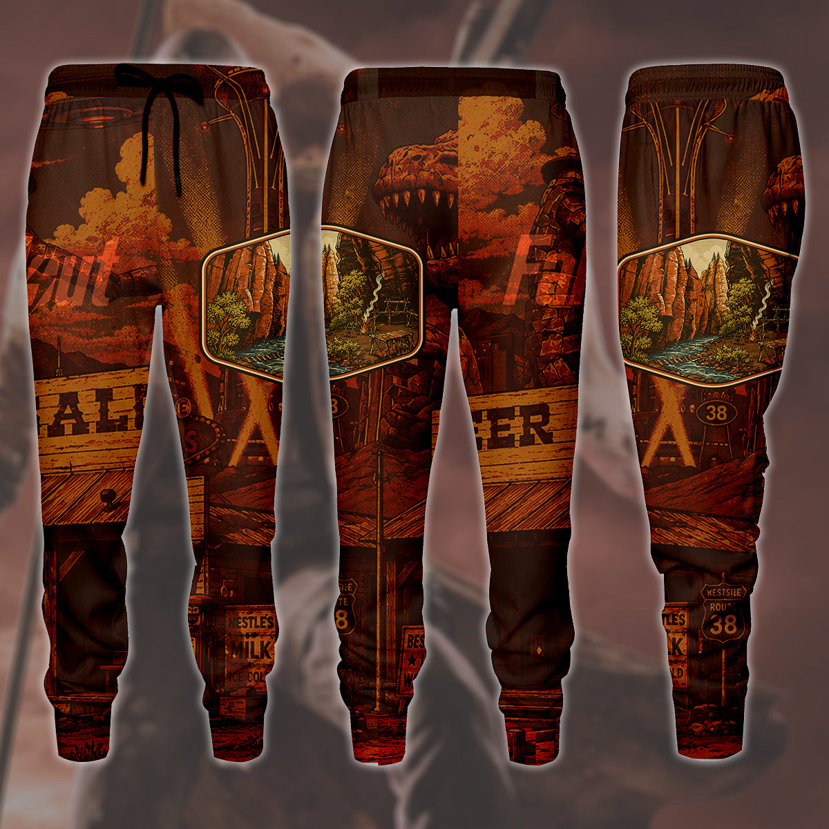 Fallout: New Vegas Vintage National Park Style Video Game All Over Printed T-shirt Tank Top Zip Hoodie Pullover Hoodie Hawaiian Shirt Beach Shorts Joggers Joggers