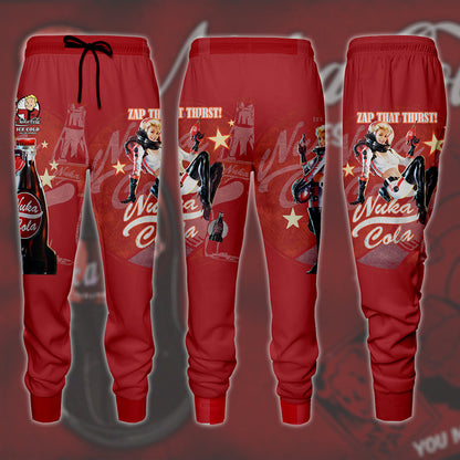 Fallout Nuka-Cola Video Game All Over Printed T-shirt Tank Top Zip Hoodie Pullover Hoodie Hawaiian Shirt Beach Shorts Joggers Joggers