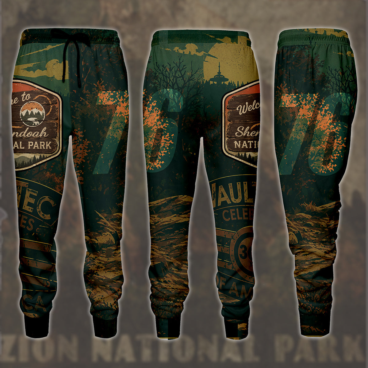 Fallout 76 Vintage National Park Style Video Game All Over Printed T-shirt Tank Top Zip Hoodie Pullover Hoodie Hawaiian Shirt Beach Shorts Joggers Joggers