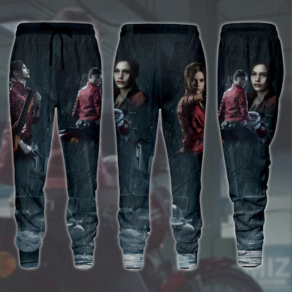 Resident Evil Claire Redfield Video Game All Over Printed T-shirt Tank Top Zip Hoodie Pullover Hoodie Hawaiian Shirt Beach Shorts Joggers Joggers