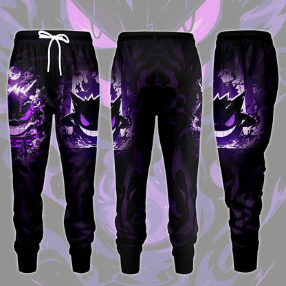 Pokemon Gengar Anime Video Game All Over Printed T-shirt Tank Top Zip Hoodie Pullover Hoodie Hawaiian Shirt Beach Shorts Joggers Joggers
