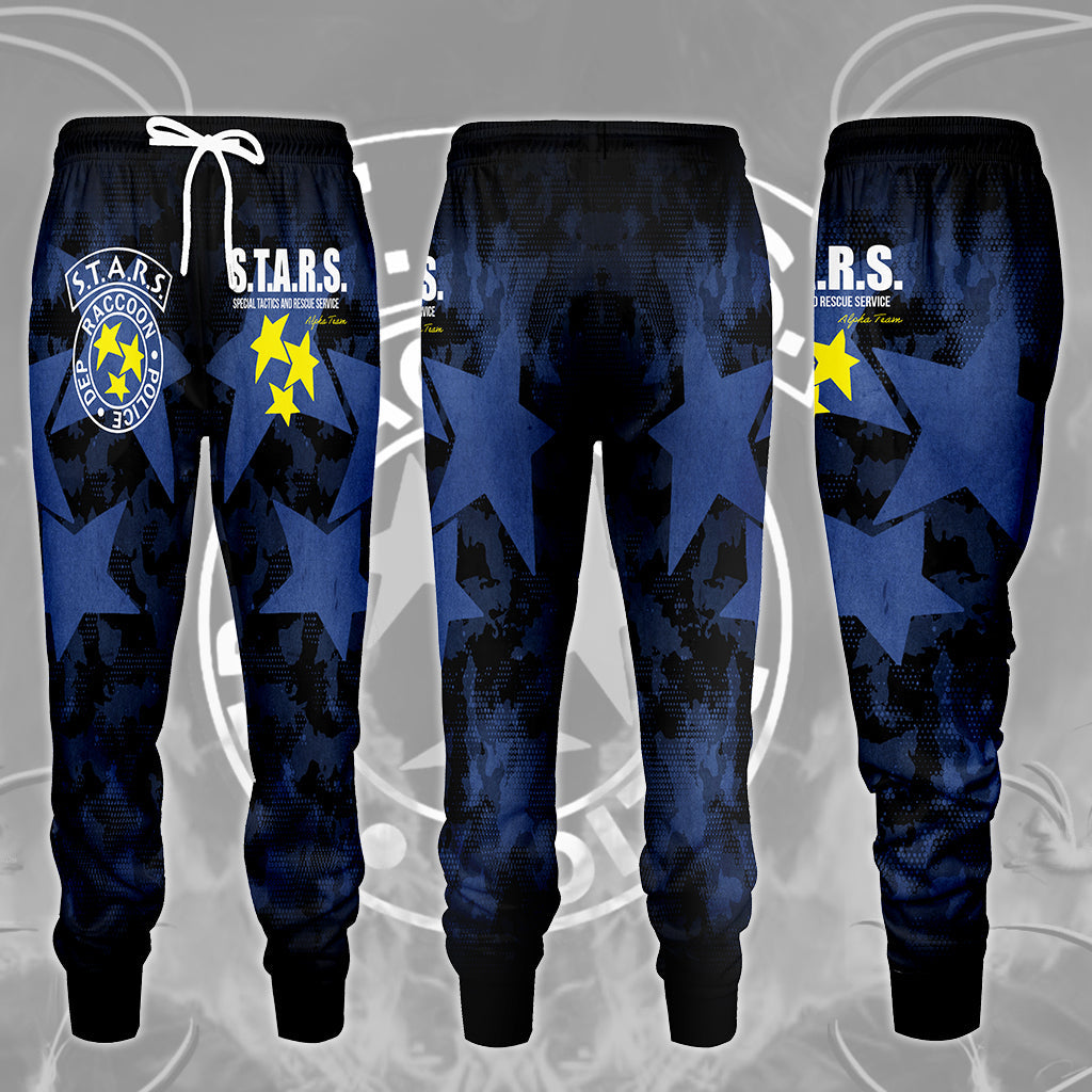 Resident Evil S.T.A.R.S. Alpha Team Video Game All Over Printed T-shirt Tank Top Zip Hoodie Pullover Hoodie Hawaiian Shirt Beach Shorts Joggers Joggers