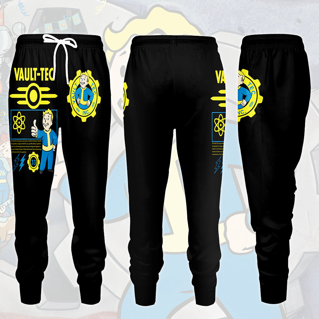 Fallout Vault-Tec Corporation Video Game All Over Printed T-shirt Tank Top Zip Hoodie Pullover Hoodie Hawaiian Shirt Beach Shorts Joggers Joggers