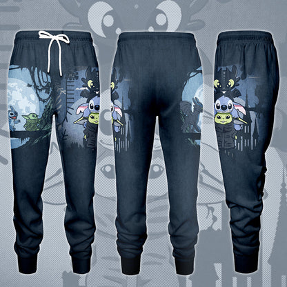 Baby Yoda Stitch & Toothless Movie Video Game All Over Printed T-shirt Tank Top Zip Hoodie Pullover Hoodie Hawaiian Shirt Beach Shorts Joggers Joggers