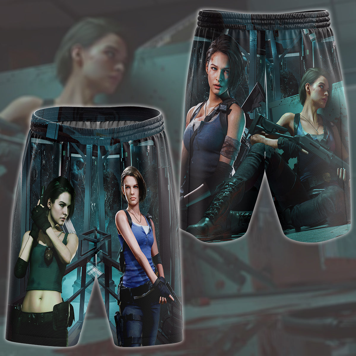 Resident Evil Jill Valentine Video Game All Over Printed T-shirt Tank Top Zip Hoodie Pullover Hoodie Hawaiian Shirt Beach Shorts Joggers Beach Shorts