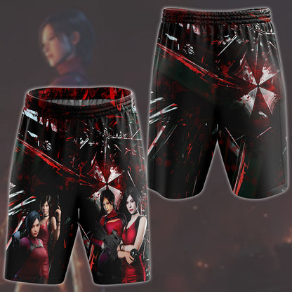 Resident Evil Ada Wong Video Game All Over Printed T-shirt Tank Top Zip Hoodie Pullover Hoodie Hawaiian Shirt Beach Shorts Joggers Beach Shorts