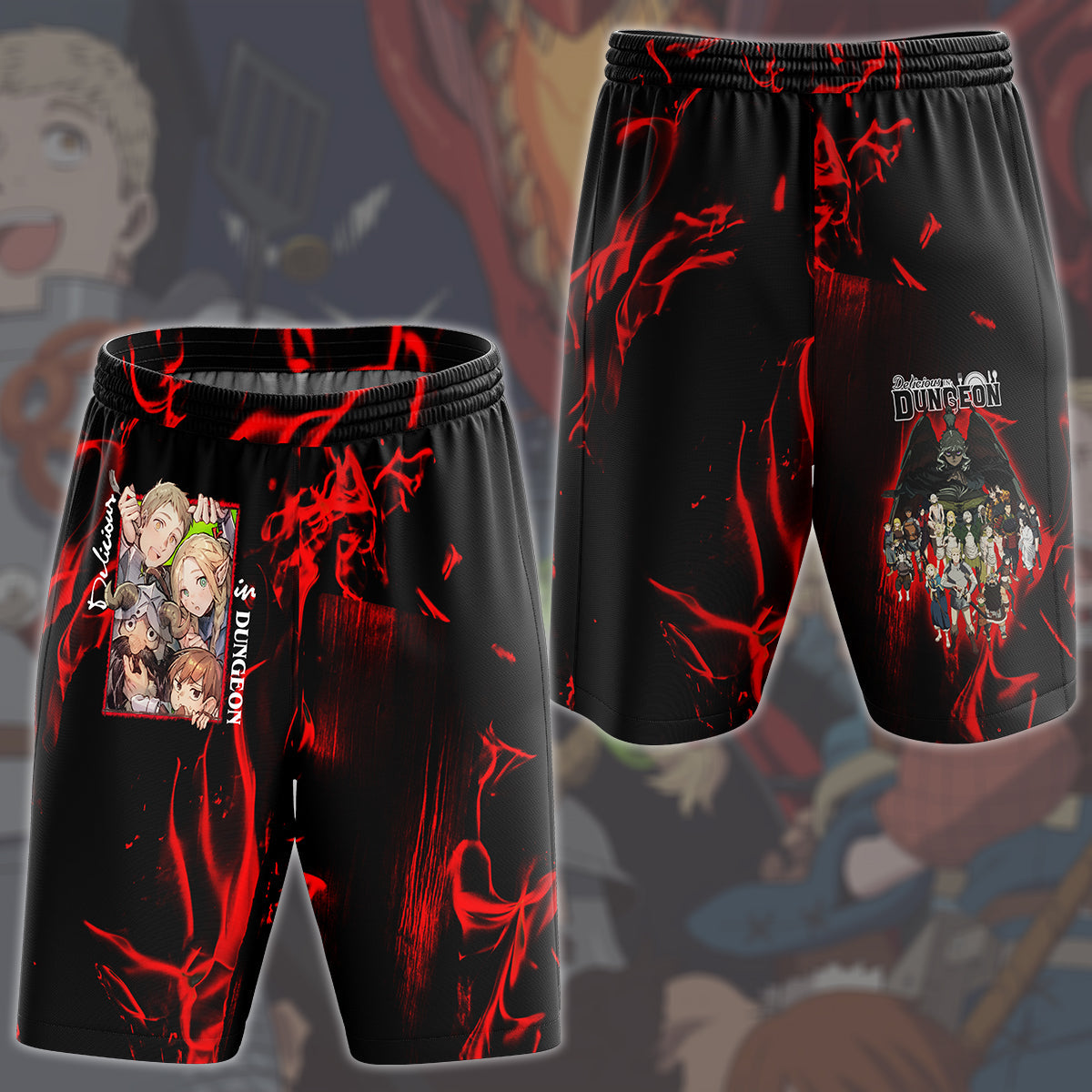 Delicious in Dungeon Anime Manga All Over Printed T-shirt Tank Top Zip Hoodie Pullover Hoodie Hawaiian Shirt Beach Shorts Joggers Beach Shorts