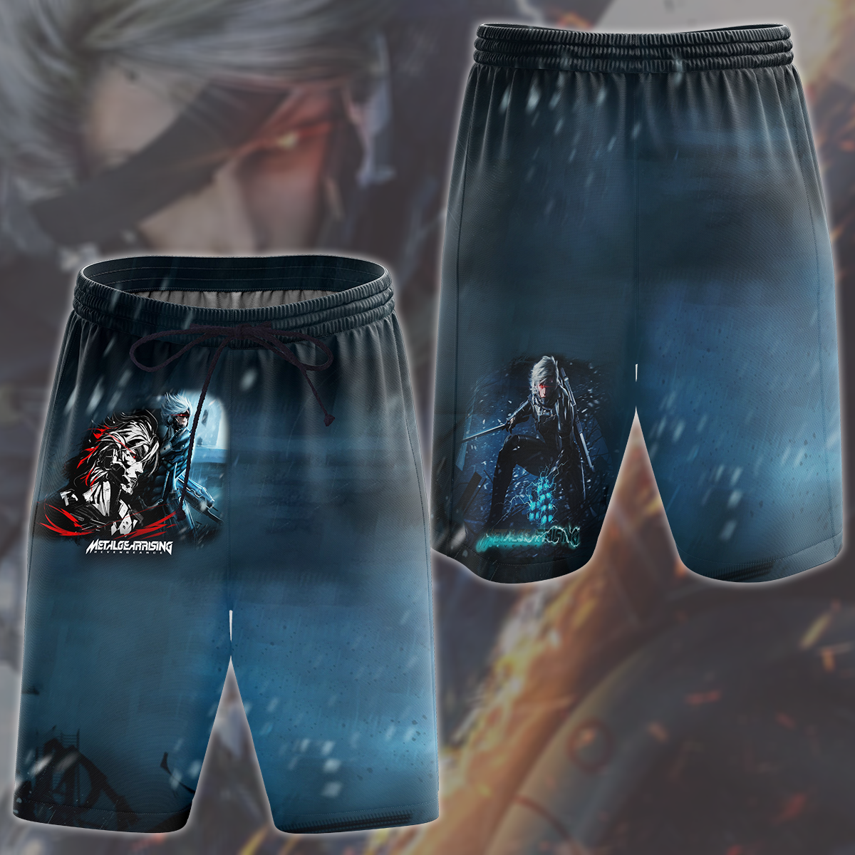 Metal Gear Rising: Revengeance Video Game All Over Printed T-shirt Tank Top Zip Hoodie Pullover Hoodie Hawaiian Shirt Beach Shorts Joggers Beach Shorts S 