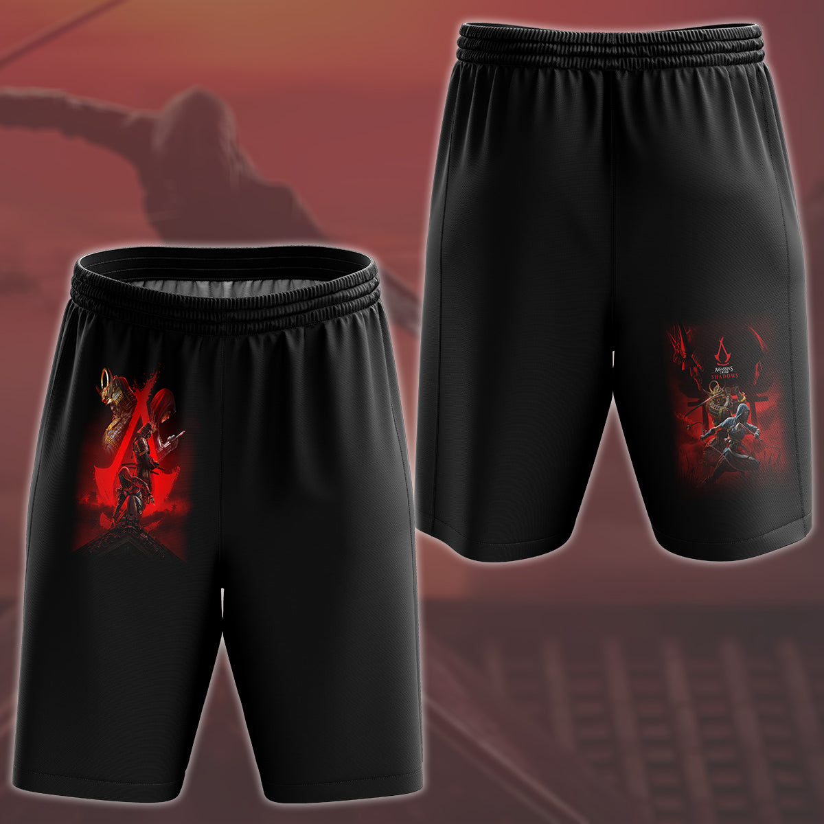 Assassin's Creed Shadows Video Game All Over Printed T-shirt Tank Top Zip Hoodie Pullover Hoodie Hawaiian Shirt Beach Shorts Joggers Beach Shorts S