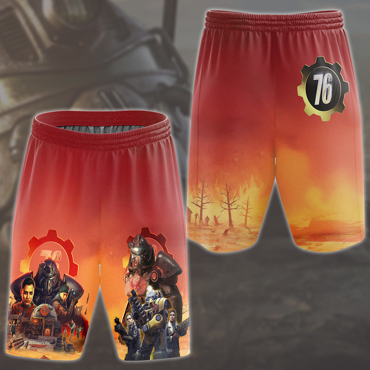 Fallout 76 Video Game All Over Printed T-shirt Tank Top Zip Hoodie Pullover Hoodie Hawaiian Shirt Beach Shorts Joggers Beach Shorts
