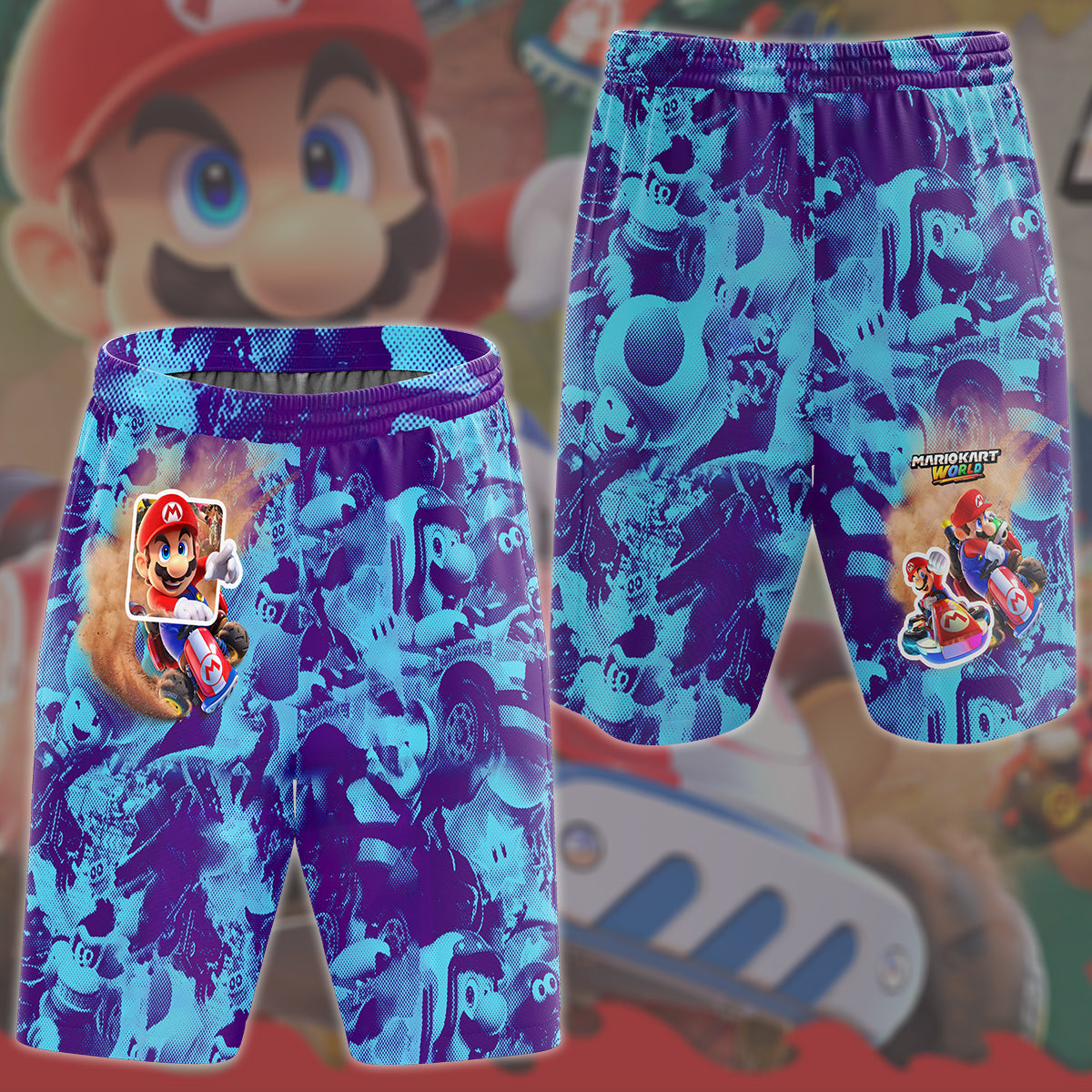 Mario Kart World Video Game All Over Printed T-shirt Tank Top Zip Hoodie Pullover Hoodie Hawaiian Shirt Beach Shorts Joggers Beach Shorts S