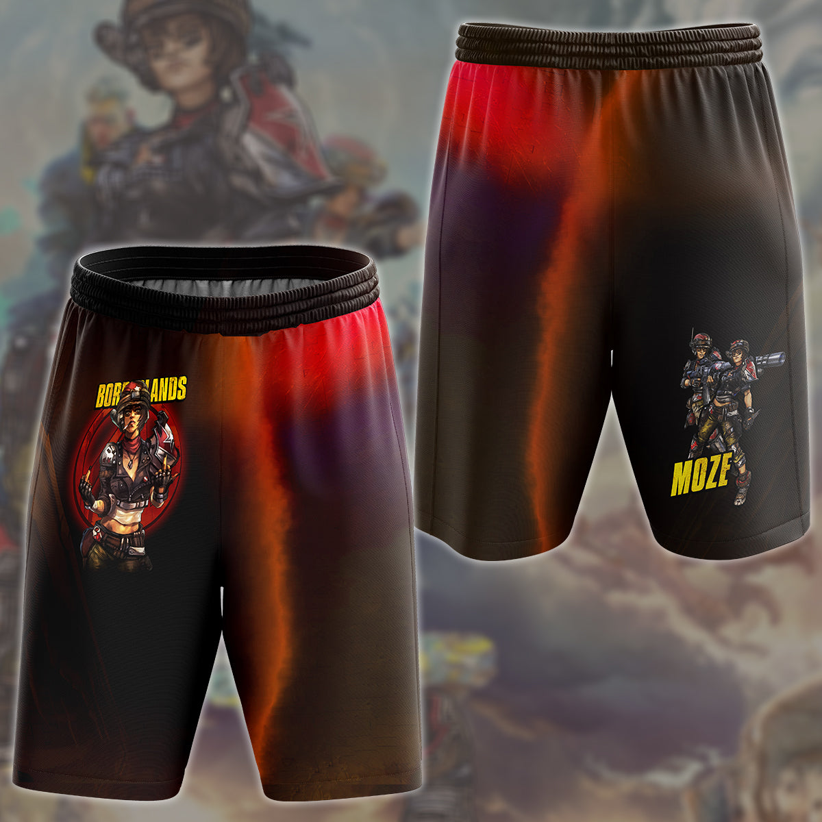 Borderlands Moze Video Game All Over Printed T-shirt Tank Top Zip Hoodie Pullover Hoodie Hawaiian Shirt Beach Shorts Joggers Beach Shorts S