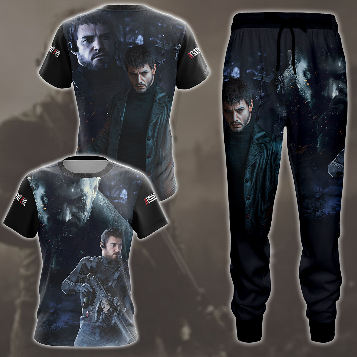 Resident Evil Chris Redfield Video Game All Over Printed T-shirt Tank Top Zip Hoodie Pullover Hoodie Hawaiian Shirt Beach Shorts Joggers