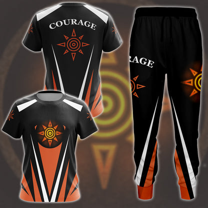 Digimon Crest Of Courage Video Game All Over Printed T-shirt Tank Top Zip Hoodie Pullover Hoodie Hawaiian Shirt Beach Shorts Joggers