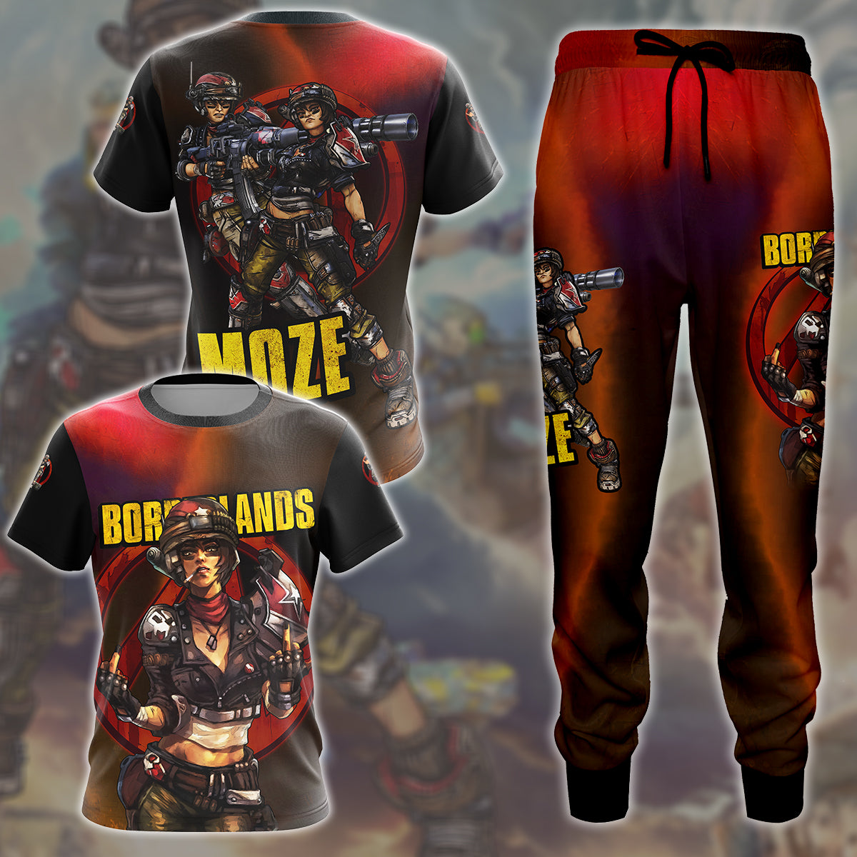 Borderlands Moze Video Game All Over Printed T-shirt Tank Top Zip Hoodie Pullover Hoodie Hawaiian Shirt Beach Shorts Joggers