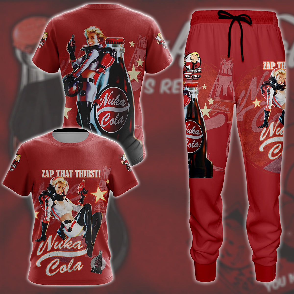 Fallout Nuka-Cola Video Game All Over Printed T-shirt Tank Top Zip Hoodie Pullover Hoodie Hawaiian Shirt Beach Shorts Joggers