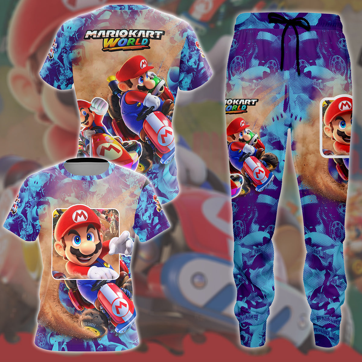 Mario Kart World Video Game All Over Printed T-shirt Tank Top Zip Hoodie Pullover Hoodie Hawaiian Shirt Beach Shorts Joggers