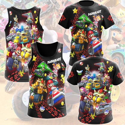 Mario Kart Video Game All Over Printed T-shirt Tank Top Zip Hoodie Pullover Hoodie Hawaiian Shirt Beach Shorts Joggers