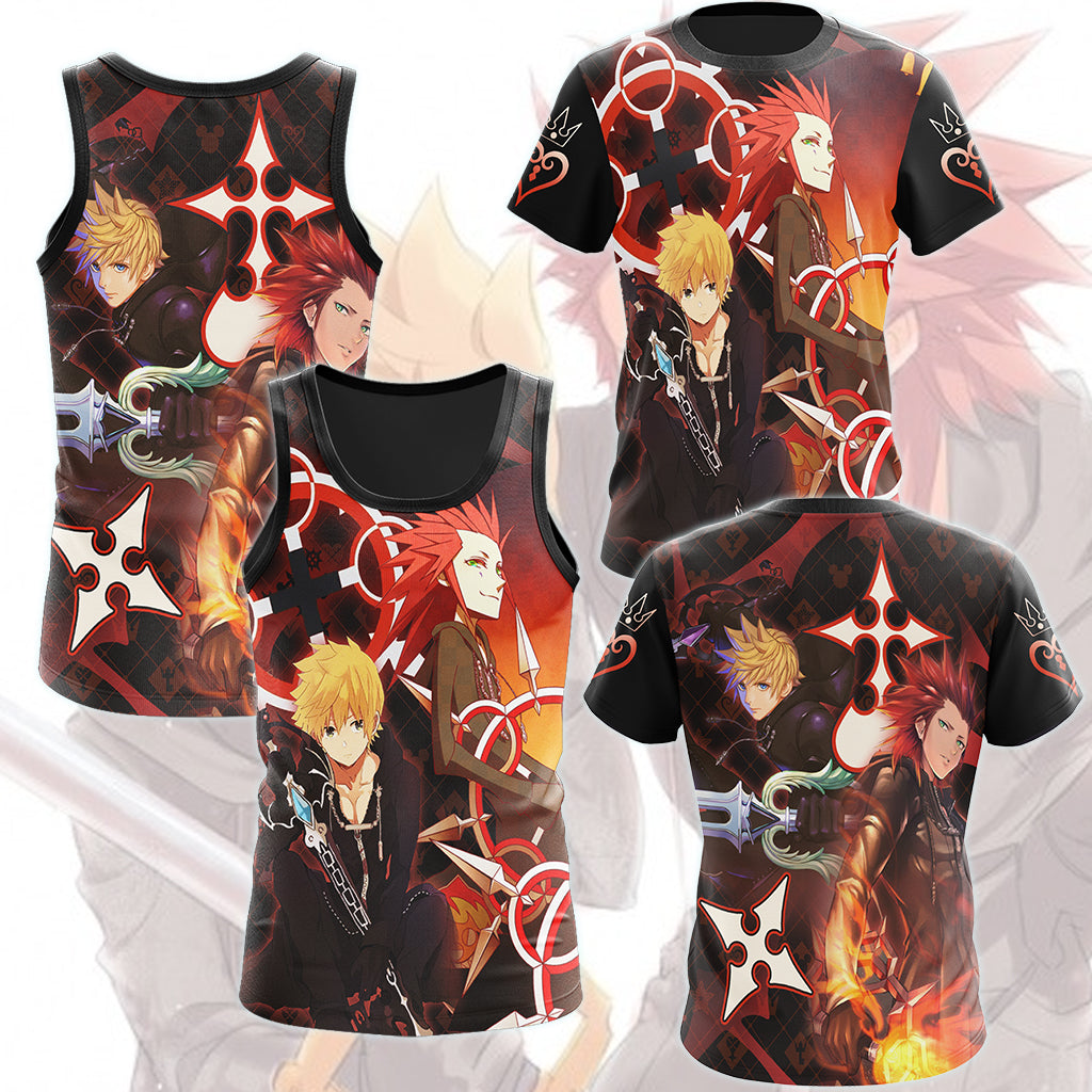 Kingdom Hearts Axel and Roxas Video Game All Over Printed T-shirt Tank Top Zip Hoodie Pullover Hoodie Hawaiian Shirt Beach Shorts Joggers