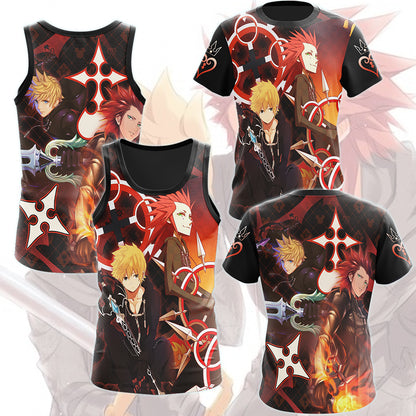Kingdom Hearts Axel and Roxas Video Game All Over Printed T-shirt Tank Top Zip Hoodie Pullover Hoodie Hawaiian Shirt Beach Shorts Joggers