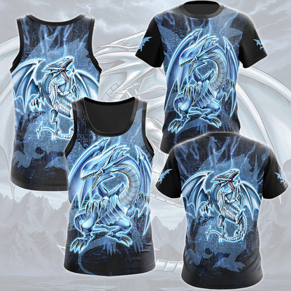 Yu-gi-oh! Blue-Eyes White Dragon Video Game All Over Printed T-shirt Tank Top Zip Hoodie Pullover Hoodie Hawaiian Shirt Beach Shorts Joggers