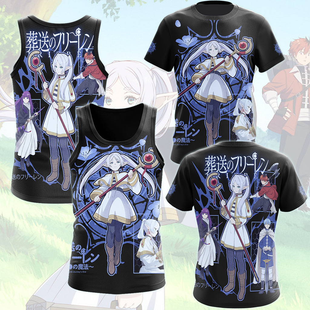 Frieren Anime Manga All Over Printed T-shirt Tank Top Zip Hoodie Pullover Hoodie Hawaiian Shirt Beach Shorts Joggers