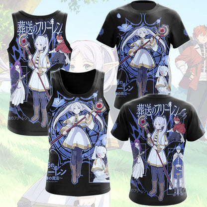 Frieren Anime Manga All Over Printed T-shirt Tank Top Zip Hoodie Pullover Hoodie Hawaiian Shirt Beach Shorts Joggers