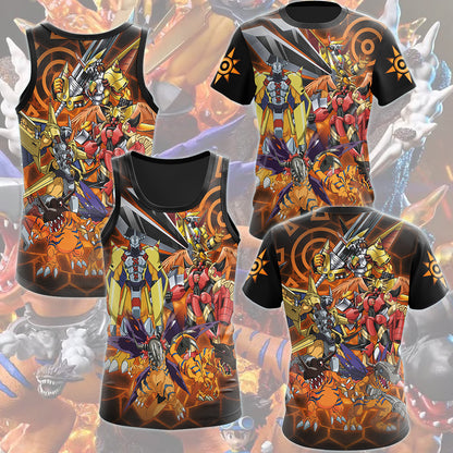 Digimon Greymon Evolution Video Game All Over Printed T-shirt Tank Top Zip Hoodie Pullover Hoodie Hawaiian Shirt Beach Shorts Joggers