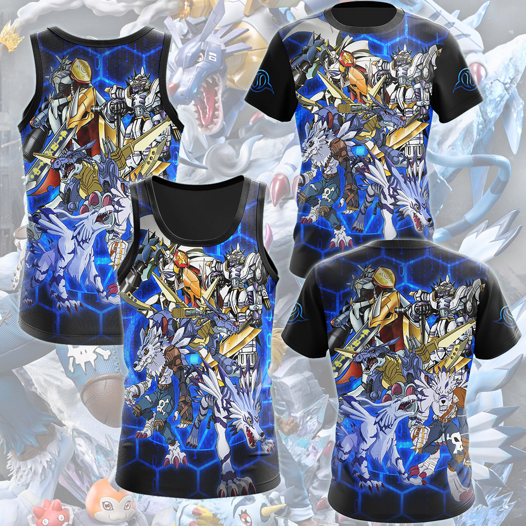 Digimon Garurumon Evolution Video Game All Over Printed T-shirt Tank Top Zip Hoodie Pullover Hoodie Hawaiian Shirt Beach Shorts Joggers