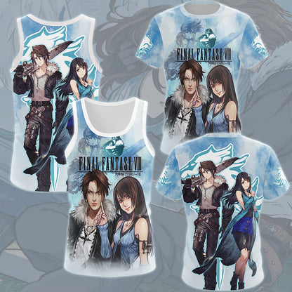 Final Fantasy Squall Leonhart & Rinoa Heartily Video Game All Over Printed T-shirt Tank Top Zip Hoodie Pullover Hoodie Hawaiian Shirt Beach Shorts Joggers
