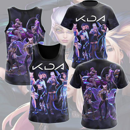 League of Legends K/DA Band Video Game All Over Printed T-shirt Tank Top Zip Hoodie Pullover Hoodie Hawaiian Shirt Beach Shorts Joggers