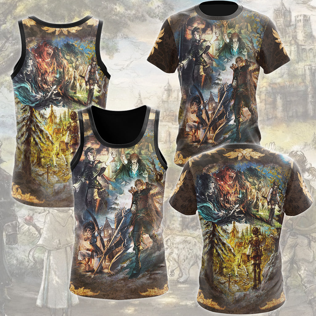 Octopath Traveler Zero Video Game All Over Printed T-shirt Tank Top Zip Hoodie Pullover Hoodie Hawaiian Shirt Beach Shorts Joggers
