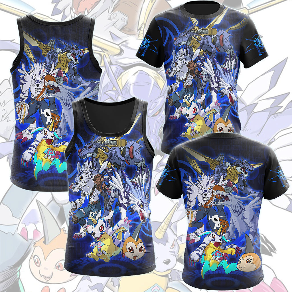 Digimon Gabumon Evolution Video Game All Over Printed T-shirt Tank Top Zip Hoodie Pullover Hoodie Hawaiian Shirt Beach Shorts Joggers